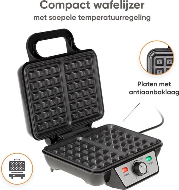 Vaffelmager - Vaffelmager - 1600W - Sort
