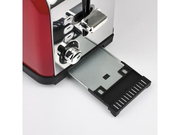 Girmi TP56, 2 skiver, Rød, Rustfritt stål, Rustfritt stål, Knapper, Nivå, Rotasjon, 850 W, 220 - 240 V