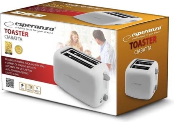 Esperanza EKT002 Caprese 2 skive(r) 600 W Hvid
