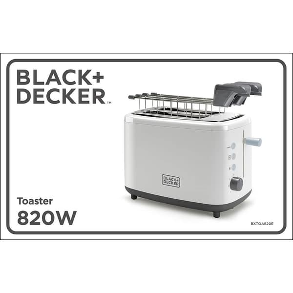 BLACK+DECKER Leivänpaahdin 2 Viipaletta Valkoinen