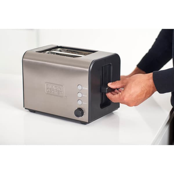 BLACK+DECKER Brødrister 2-Skiver Børstet Stål