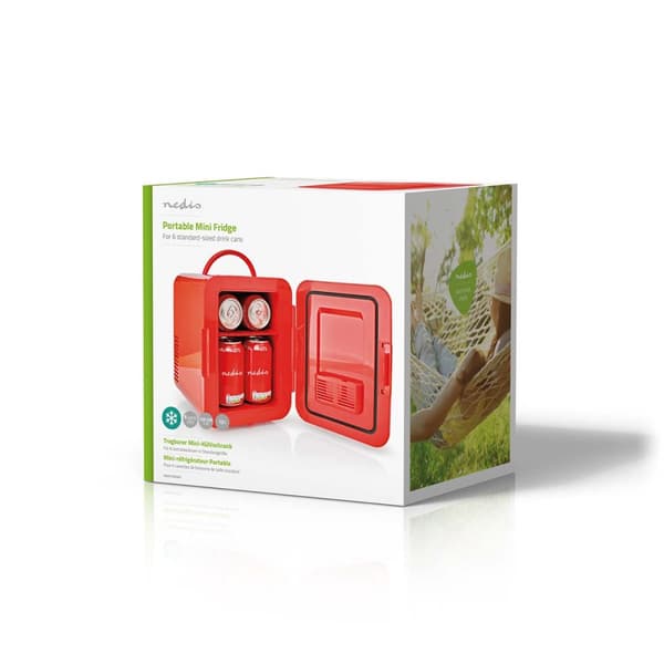 Nedis Portabelt mini kylskåp | 4 l | 12 V DC / 100 - 240 V AC | Röd
