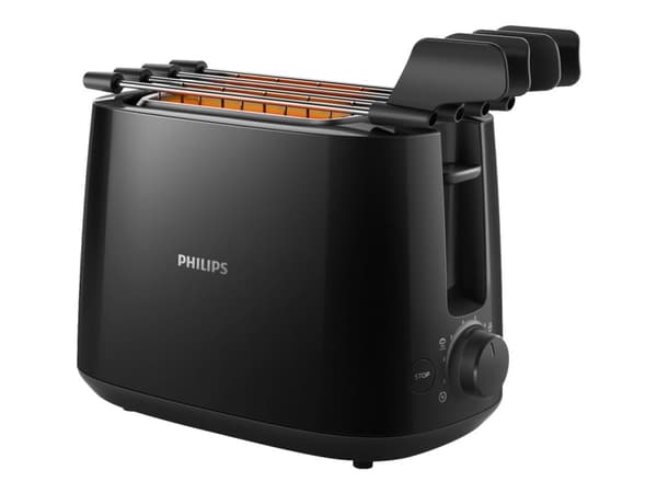 Philips Daily Collection HD2583 - Brødrister - 2 skive - 2 Spor - svart