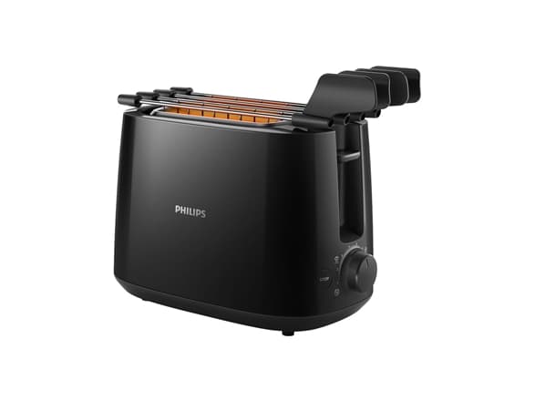 Philips Daily Collection HD2583 - Brødrister - 2 skive - 2 Spor - svart