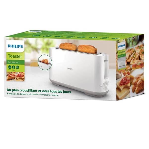 PHILIPS HD2590/00 brödrost - 1 plats - Justerbar termostat - Uppvärmnings- och avfrostningsfunktion - Vit