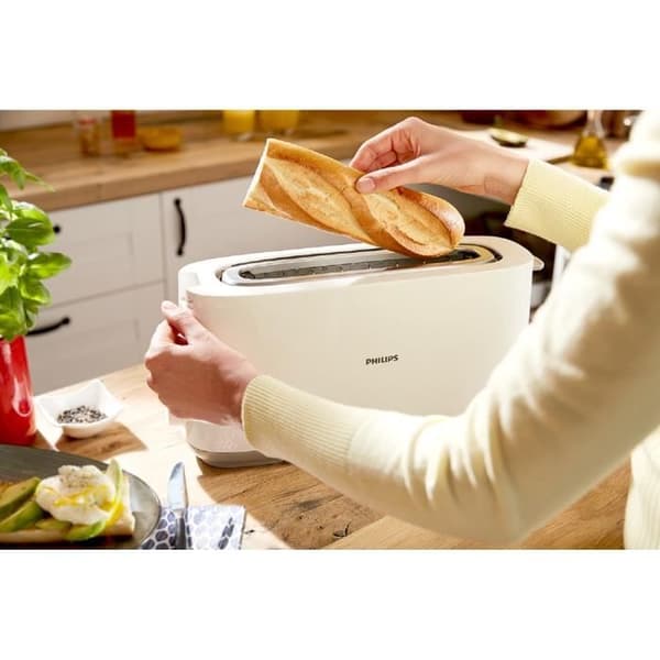 PHILIPS HD2590/00 brödrost - 1 plats - Justerbar termostat - Uppvärmnings- och avfrostningsfunktion - Vit