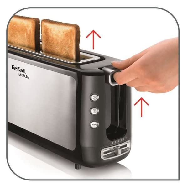 TEFAL Express brödrost med 1 plats - 7 bryningsnivåer - Upptining och återuppvärmning TL365ETR