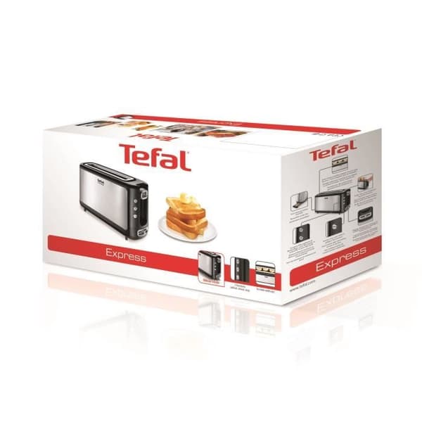 TEFAL Express brödrost med 1 plats - 7 bryningsnivåer - Upptining och återuppvärmning TL365ETR