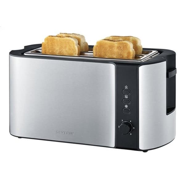 Severin AT2590 Long-Slot Brødrister 1400W Rustfrit Stål/Sort