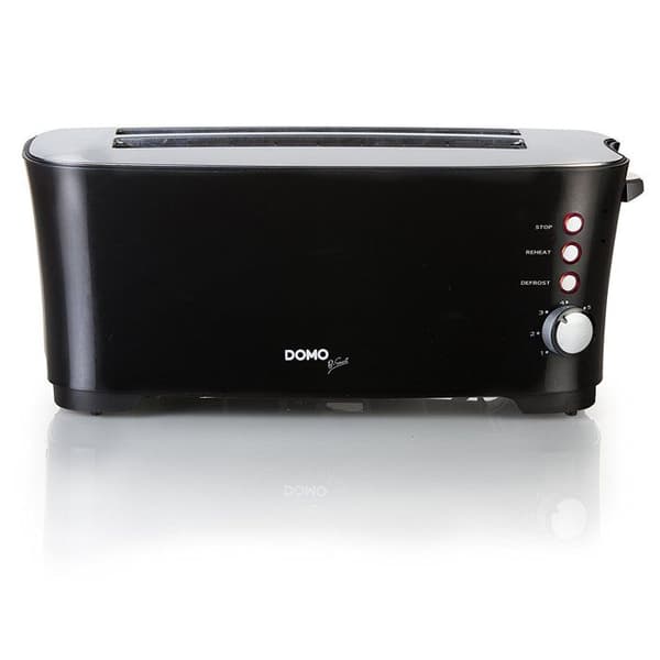 DOMO brödrost - 2 platser - Svart - 1350W - Avfrostningsfunktion - 7 bryningsnivåer