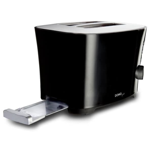 DOMO brödrost - 2 skivor - Svart - 850W - 7 bryningsnivåer