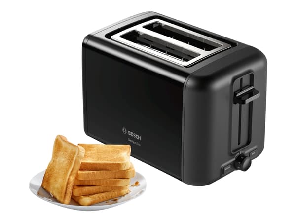 Bosch DesignLine TAT3P423DE - Brødrister - 2 skive - 2 Spor - svart
