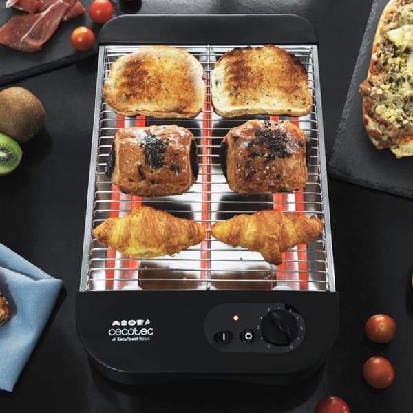 Cecotec Flat-bed toaster, 900 W, with grid, 3 quartz heating elements and 6 power levels.