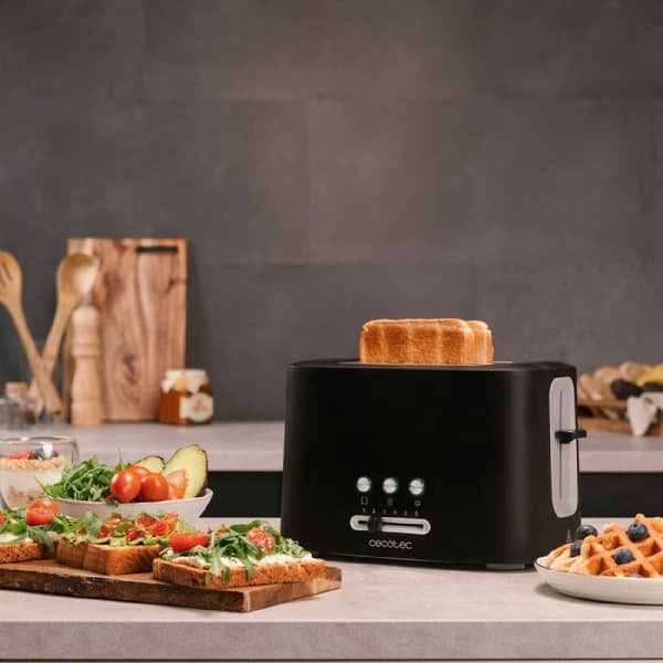Cecotec Toast&amp;Taste 9000 Double Plastic Toaster with 2 extra-wide short slots.