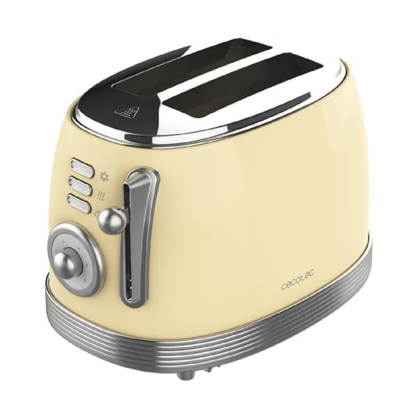 Cecotec Steel toaster with 2 short extra-wide slots with capacity for 2 slices of toast.