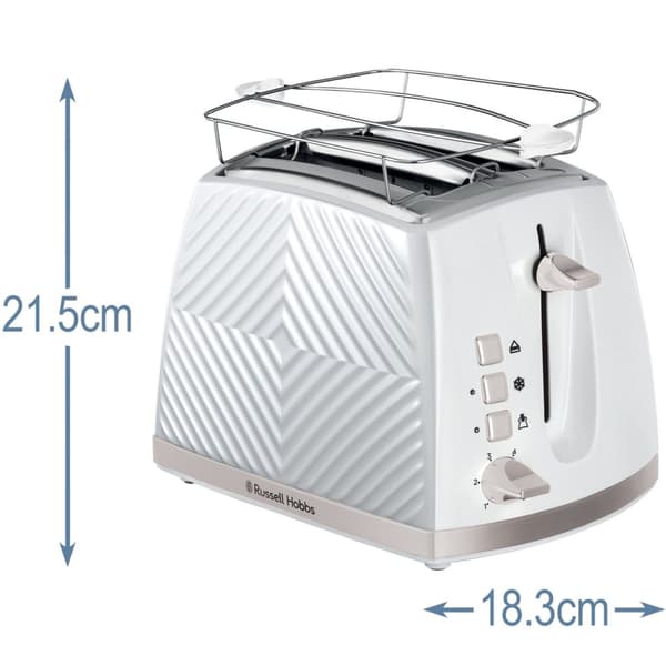 Russell Hobbs Brødrister Hvit Groove 2S Toast 26391-56