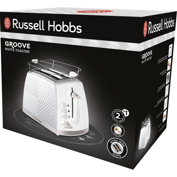 Russell Hobbs Brødrister Hvit Groove 2S Toast 26391-56