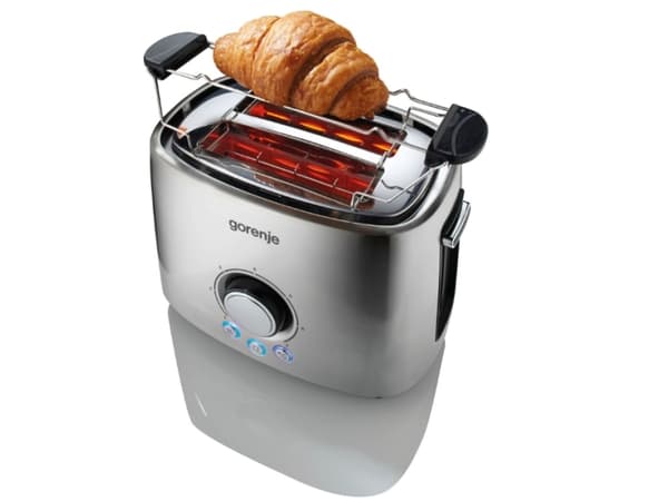 Gorenje T1000E, 2 viipale(i)ta, Ruostumaton teräs, Metalli, Muovi, Painikkeet, Rotaatio, 1000 W, 1 m