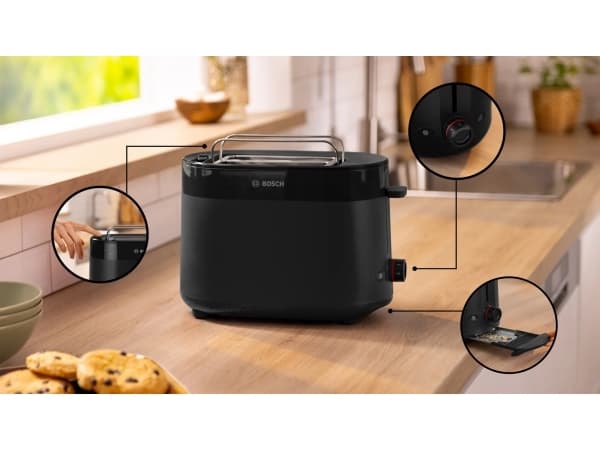Bosch MyMoment TAT2M123 - Brødrister - 2 skive - 2 Spor - svart