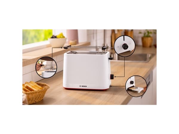 Bosch TAT3M121, 4 levy(ä), valkoinen, taso, kääntyvä, 950 W, 220 - 240 V, 50/60 Hz