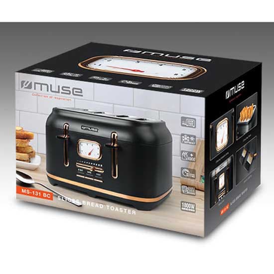 Muse Ms-131 Bc 4 Skive Brødrister Gylden One Size / EU Plug