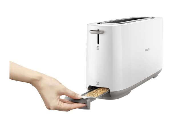 Philips Daily Collection HD2590 - Brødrister - 2 skive - 1 Spor - hvit
