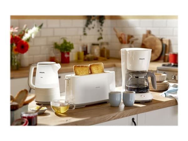 Philips Daily Collection HD2590 - Brødrister - 2 skive - 1 Spor - hvit