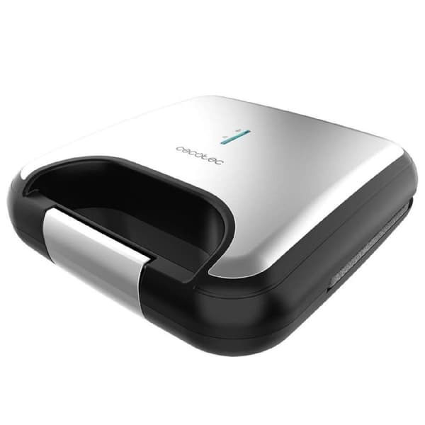 Cecotec Sandwich maker for 2 sandwiches with stainless-steel finish, 800 W of power and grill plates with non-stick coating.