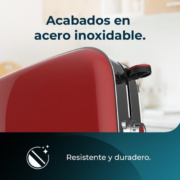Cecotec Steel toaster with single long slot and 850 W power.