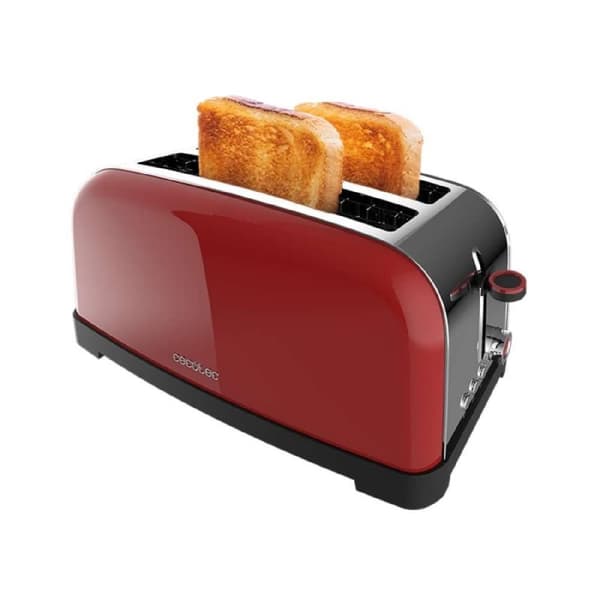 Cecotec Steel toaster with double long slot and 1500 W power.