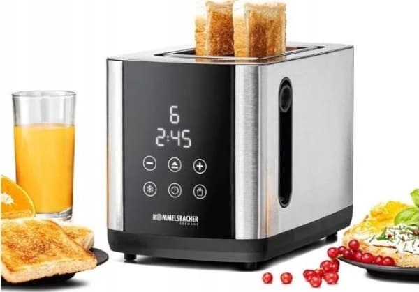 Rommelsbacher TO 850, 2 skiver, Sort, Rustfritt stål, Rustfritt stål, Berøringskontroll, LED, 850 W