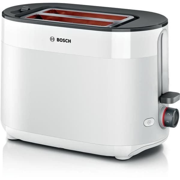 Brödrost - BOSCH - TAT2M121 MyMoment - Vit - 2 skivor - automatisk brödcentrering - avfrostnings- och återuppvärmningsfunktioner
