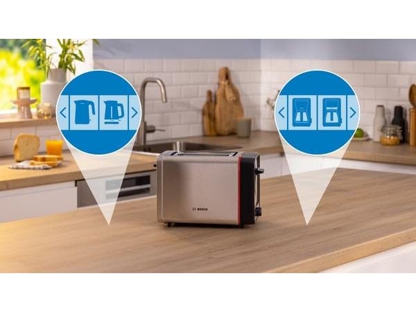 Bosch MyMoment TAT6M420 - Brødrister - 2 skive - 2 Spor - rustfritt stål