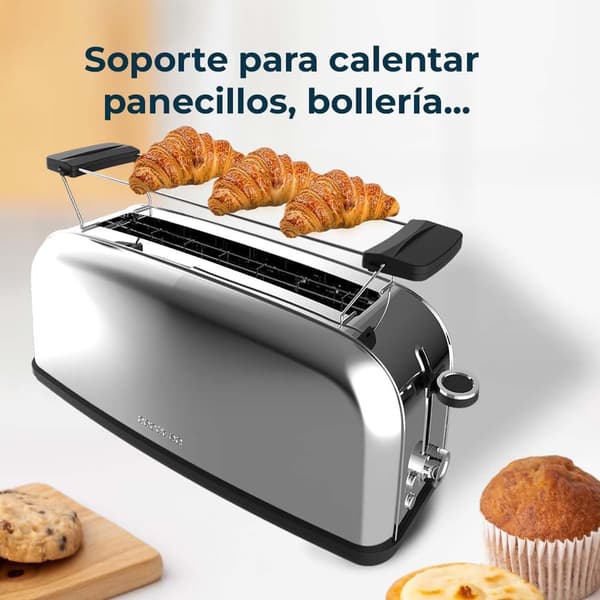 Cecotec Leivänpaahdin Toastin´ Time 850 Inox Long