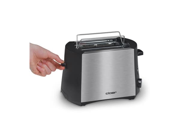 Cloer 3419, 2 viipale(i)ta, Musta, Ruostumaton teräs, Muovi, Ruostumaton teräs, 900 W, 230 V, 275 mm