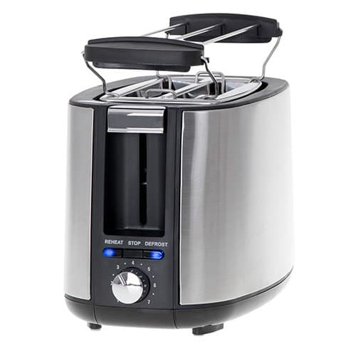 Adler | AD 3214 | Leivänpaahdin | Teho 750 W | Aikojen lukumäärä 2 | Kotelon materiaali Ruostumaton teräs | Hopea