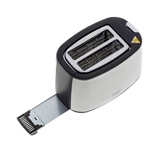 Adler | AD 3214 | Leivänpaahdin | Teho 750 W | Aikojen lukumäärä 2 | Kotelon materiaali Ruostumaton teräs | Hopea