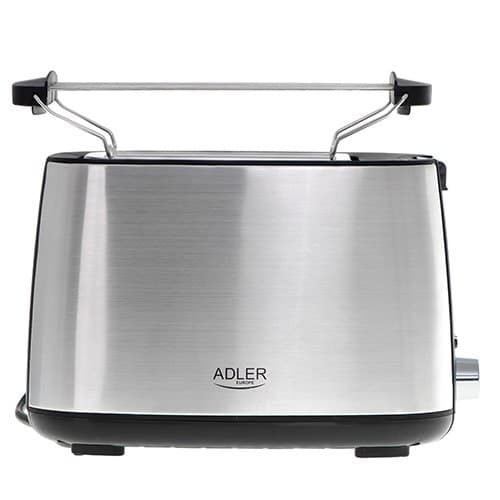 Adler | AD 3214 | Leivänpaahdin | Teho 750 W | Aikojen lukumäärä 2 | Kotelon materiaali Ruostumaton teräs | Hopea