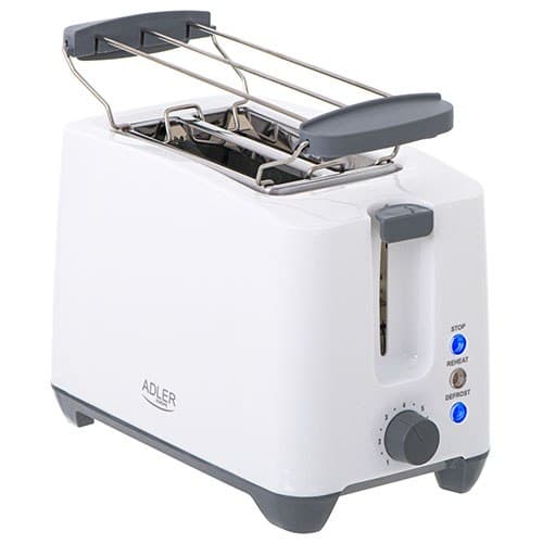 Adler | AD 3216 | Brödrost | Effekt 750 W | Antal platser 2 | Material för hölje Plast | Vit
