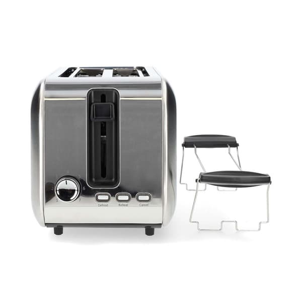 Nedis Brødrister | 4 Brødskiver | 2 Lange Spor | Browning nivåer: 7 | Avrimingsfunksjon | Aluminium / Sølv