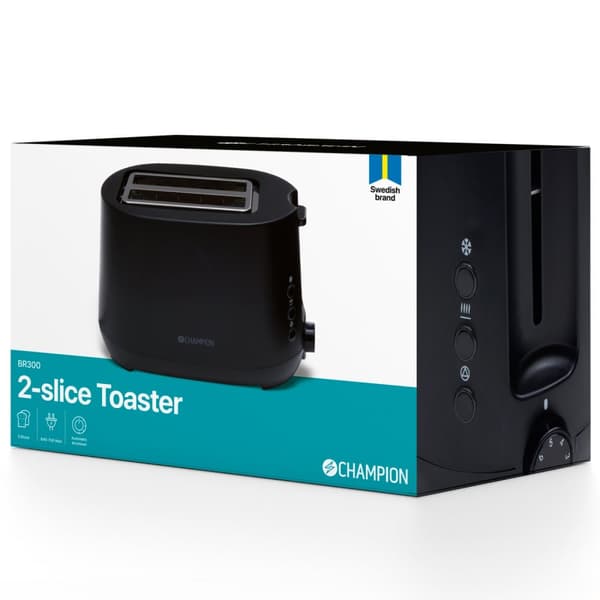 Champion Brødrister 2 plater 750W BR300 Matt svart