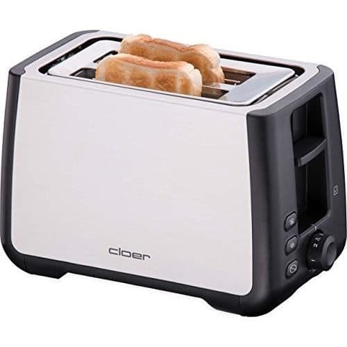 Grill-toast CLOER 3569 Svart - 2 skivor - 1000W - Avfrostningsfunktion - Smulplåt
