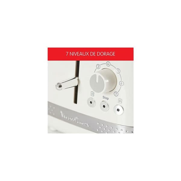 MOULINEX Soleil 850W brödrost med 2 fack - Elfenben - 7 brunningsnivåer