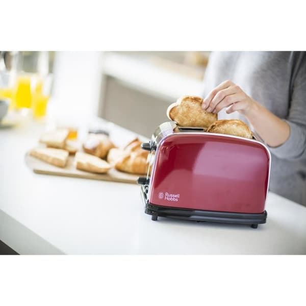 RUSSELL HOBBS 23330-56 Brödrost - Colors Plus - Fast Toast Technology - Flame Red - Extra breda fack