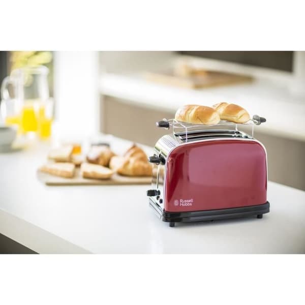 RUSSELL HOBBS 23330-56 Brödrost - Colors Plus - Fast Toast Technology - Flame Red - Extra breda fack