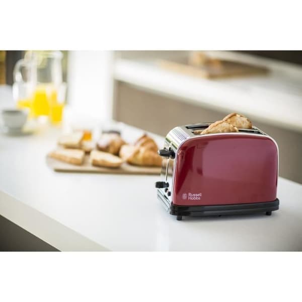 RUSSELL HOBBS 23330-56 Brödrost - Colors Plus - Fast Toast Technology - Flame Red - Extra breda fack