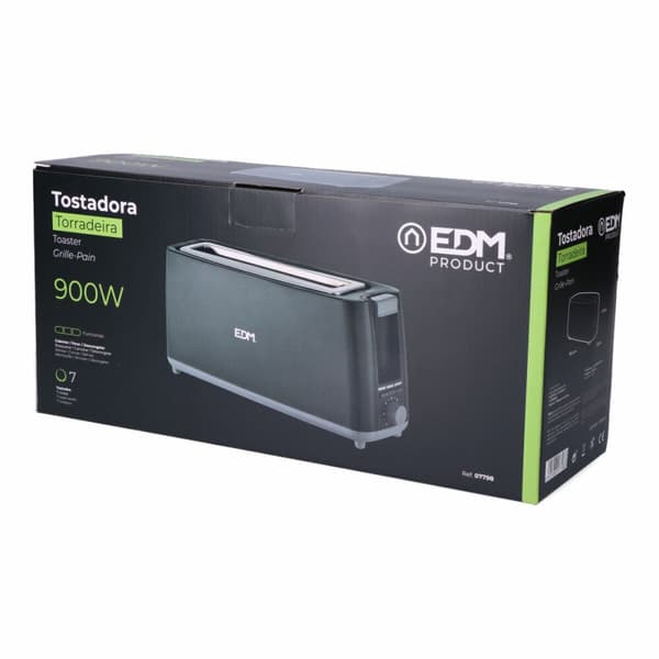 Brødrister EDM 07798 Black Design 900 W Lang