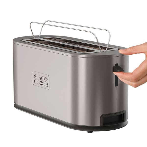 BLACK+DECKER Brödrost 2 Långa Slitsar Rostfritt Stål