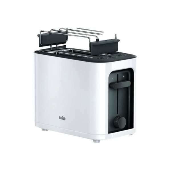 BRAUN PurEase HT3010 vit 2-skiva brödrost - glidande smulbricka och avfrostningsfunktion