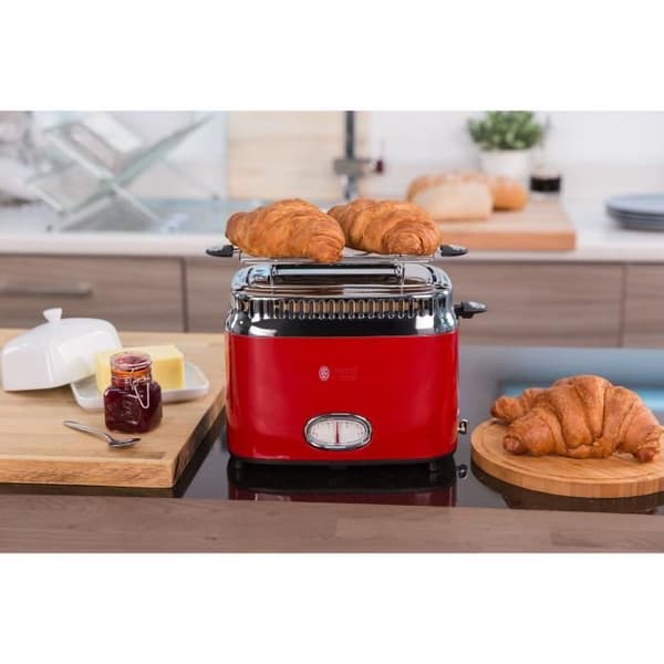 Retro RUSSELL HOBBS 21680-56 brödrost - 2 platser - 1300 W - Röd